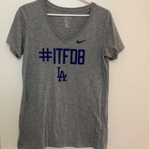 Nike Dodgers graphic V-neck tee